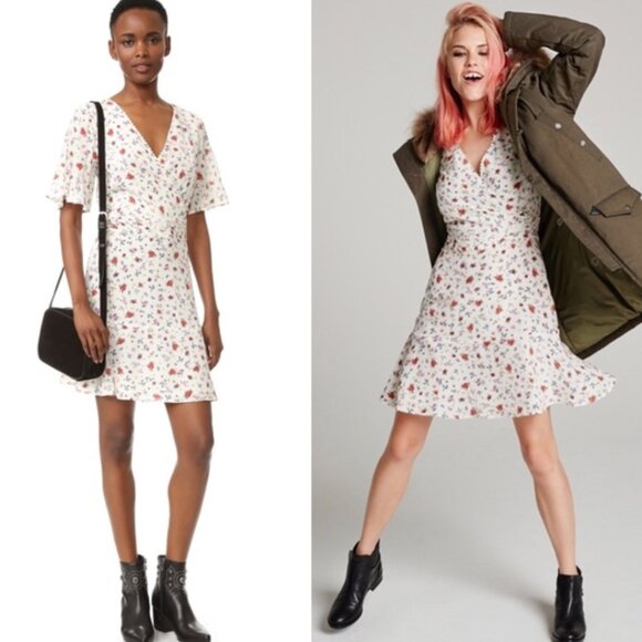 The Kooples Dresses & Skirts - THE KOOPLES Mixed Print 100% Silk Ditsy Floral Flowy Mini Dress - Size XS
